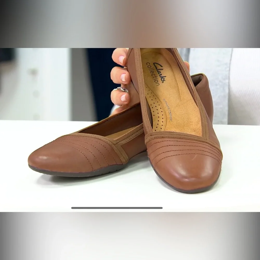 Clarks Collection Leather Ballet Flats - Sara Erin casual classic comfy vacation